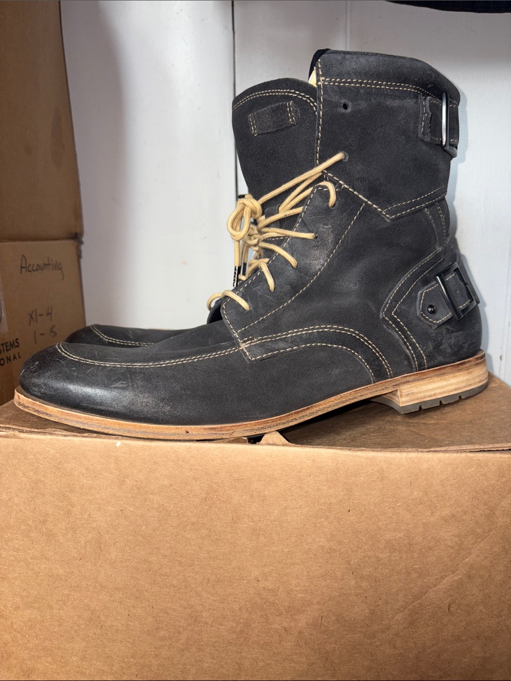 Men's Rockport Suede Lace-Up Ankle Boots size 13